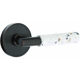 Emtek 5109 Select Brass Lever Handle With Stem And Disk Rosette Passage Set