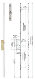 73118880 Rockwell ST Multipoint lock with Deadlocking Tongue in Stainless Steel