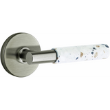 Emtek  5109 Select Brass Lever Handle With Stem And Disk Rosette Passage Set