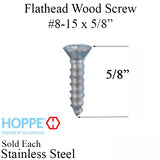 Flathead Wood Screw, #8-15 x 5/8