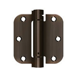 3-1/2"x3-1/2"x5/8" Radius Spring Hinge, Steel