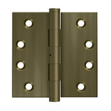 4"x4" Square Hinge, NRP, Solid Brass, US10AN