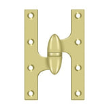 6"x 3-7/8" Olive Knuckle Hinge, Ball Bearing, Solid Brass