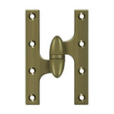 6"x 3-7/8" Olive Knuckle Hinge, Ball Bearing, Solid Brass