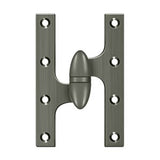 6"x 3-7/8" Olive Knuckle Hinge, Ball Bearing, Solid Brass