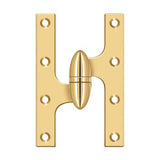 6"x 3-7/8" Olive Knuckle Hinge, Ball Bearing, Solid Brass