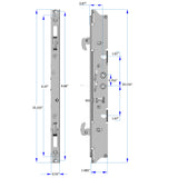 Adjustable Dual Point Sliding Door Mortise Lock Flush Mount