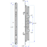 78010879 Rockwell Apex Adjustable Dual Point Sliding Door Mortise Lock Surface Mount