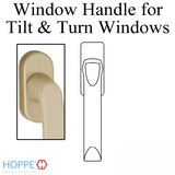 London Non-Locking Handle for Tilt & Turn Windows - Made of Aluminum - Champagne