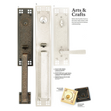 Emtek 4812 Arts & Crafts Full Length Single Cylinder Entrance Handleset - Brass Tubular