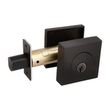 Emtek 8469 Square Deadbolt - Modern Brass - Single Cylinder