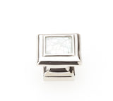 Schaub Mother of Pearl - Square Knob with Mother of Pearl Inlay and Polished Nickel - 1-1/4