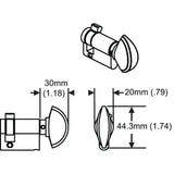 Hoppe Half Cylinder 90 degree with Crescent Knob 40.5 , Brass Resista® -3637349