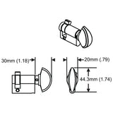 Hoppe Half Cylinder 90 degree with Crescent Knob 31.5 ,Satin Nickel -3141837