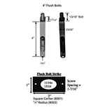 EMTEK 8503 FLUSH BOLT 12" with Square Corners