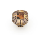 Schaub Tiger Penshell - Rectangle Knob - Penshell inlaid on Solid Brass - Estate Dover Finish - 1-1/2