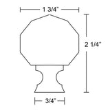 Emtek Diamond 1 3/4 Inch Wardrobe Knob - 86209