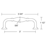 Emtek 86223 Bronze Fluted 10 Inch C-to-C Fixed Pull