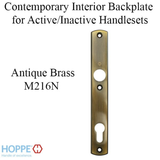 HOPPE CONTEMPORARY INTERIOR BACKPLATE M216N FOR ACTIVE/INACTIVE HANDLESETS - ANTIQUE BRASS