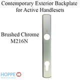 HOPPE CONTEMPORARY EXTERIOR BACKPLATE M216N FOR ACTIVE HANDLESETS - BRUSHED CHROME