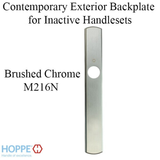 HOPPE Contemporary Exterior Backplate M216N for Inactive Handlesets - Brushed Chrome