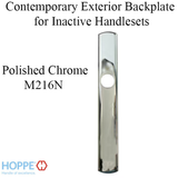 HOPPE CONTEMPORARY EXTERIOR BACKPLATE M216N FOR INACTIVE HANDLESETS - POLISHED CHROME