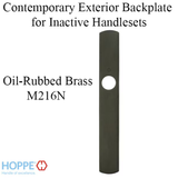 HOPPE CONTEMPORARY EXTERIOR BACKPLATE M216N FOR INACTIVE HANDLESETS - OIL RUBBED BRASS