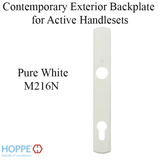 HOPPE CONTEMPORARY EXTERIOR BACKPLATE M216N FOR ACTIVE HANDLESETS - PURE WHITE