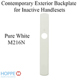 HOPPE CONTEMPORARY EXTERIOR BACKPLATE M216N FOR INACTIVE HANDLESETS - PURE WHITE