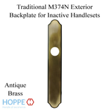HOPPE TRADITIONAL EXTERIOR BACKPLATE M374N FOR INACTIVE HANDLESETS - ANTIQUE BRASS