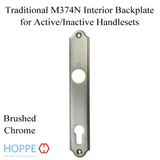 HOPPE TRADITIONAL INTERIOR BACKPLATE M374N FOR ACTIVE/INACTIVE HANDLESETS - BRUSHED CHROME