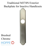 HOPPE TRADITIONAL EXTERIOR BACKPLATE M374N FOR INACTIVE HANDLESETS - BRUSHED CHROME
