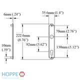 HOPPE TRADITIONAL EXTERIOR BACKPLATE M374N FOR ACTIVE HANDLESETS - SATIN NICKEL