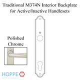 HOPPE Traditional Interior Backplate M374N for Active/Inactive Handlesets - Polished Chrome