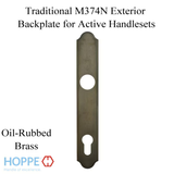 HOPPE TRADITIONAL EXTERIOR BACKPLATE M374N FOR ACTIVE HANDLESETS - OIL-RUBBED BRASS
