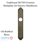 HOPPE TRADITIONAL EXTERIOR BACKPLATE M374N FOR INACTIVE HANDLESETS - OIL-RUBBED BRASS
