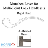 Munchen Lever Handle for Right Handed Multipoint Lock Handlesets - Oil-Rubbed Brass, 8751523