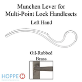 Munchen Lever Handle for Left Handed Multipoint Lock Handlesets - Oil-Rubbed Brass, 8751527