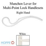 Munchen Lever Handle for Right Handed Multipoint Lock Handlesets - White, 8751531