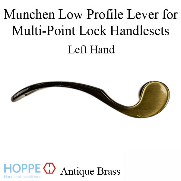 Munchen Low-Profile Lever Handle for Left Handed Multipoint Lock Handl ...