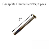 Handle Screws, 3 pack - 1-3/4 inch thick Door, M5 x 50mm - Antique Brass