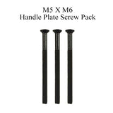 M5 X 70MM HANDLE SCREWS, 3 PACK - 2-3/8 INCH THICK DOOR - BLACK