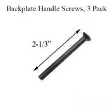 M5 x 60mm Handle Screws, 3 pack - 2-1/8 inch thick door - Matte Black