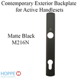HOPPE CONTEMPORARY EXTERIOR BACKPLATE M216N FOR ACTIVE HANDLESETS - MATTE BLACK