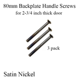 80MM HOPPE HANDLE SCREWS, 3 PACK - FOR 2 3/4 INCH DOOR - SATIN NICKEL