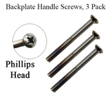 80MM HOPPE HANDLE SCREWS, 3 PACK - 2 3/4 INCH DOOR - ANTIQUE BRASS