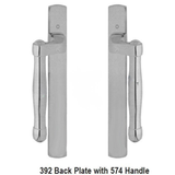 Hoppe Sliding Door Handle Set M574/392N,Brushed Chrome - 8773199