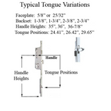 Hoppe Multipoint 1.38" Backset Manual Gear with Tongue Bottom Extension