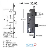 Hoppe Multipoint 1.38" Backset Automatic Gear with Bottom Roller Extension 8778251
