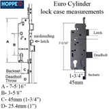 Hoppe Multipoint 1.77" Backset Automatic Gear with Tongue Bottom Extension
